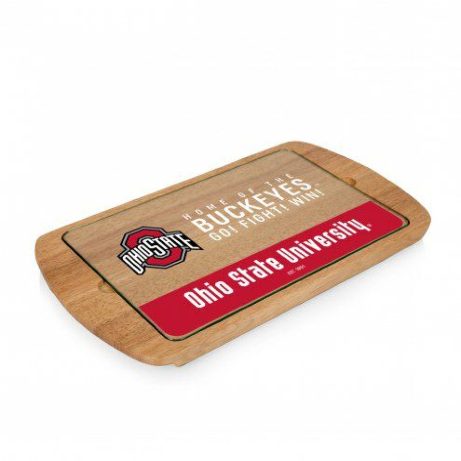 Kitchen & Bar Accessories * | Discount Ohio State Buckeyes Billboard Glass Top Serving Tray