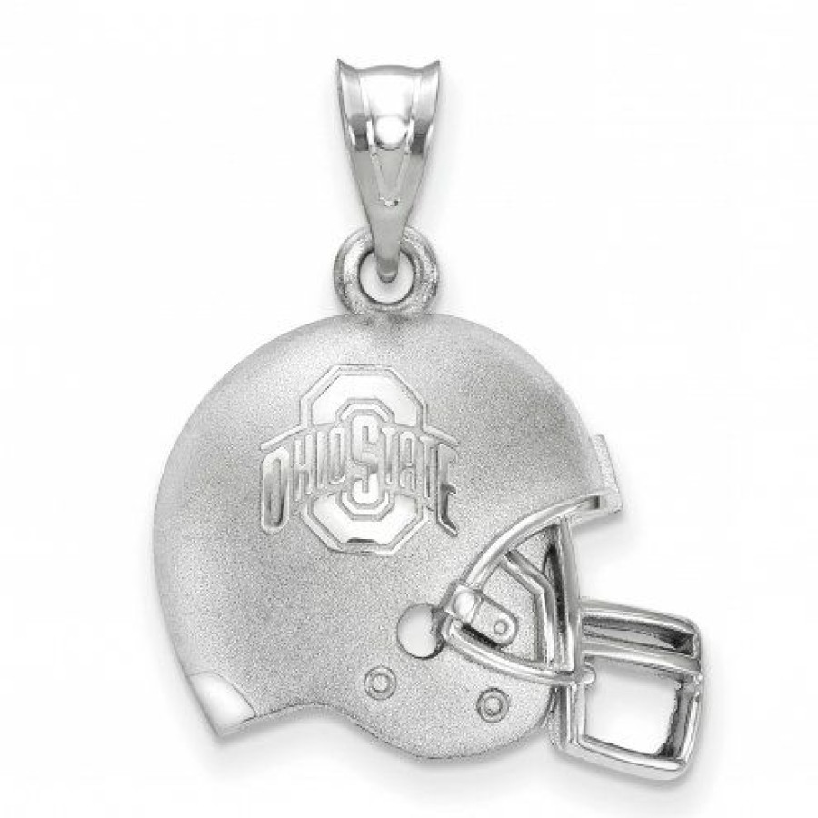 Watches & Jewelry * | Discount Ohio State Buckeyes Sterling Silver Football Pendant