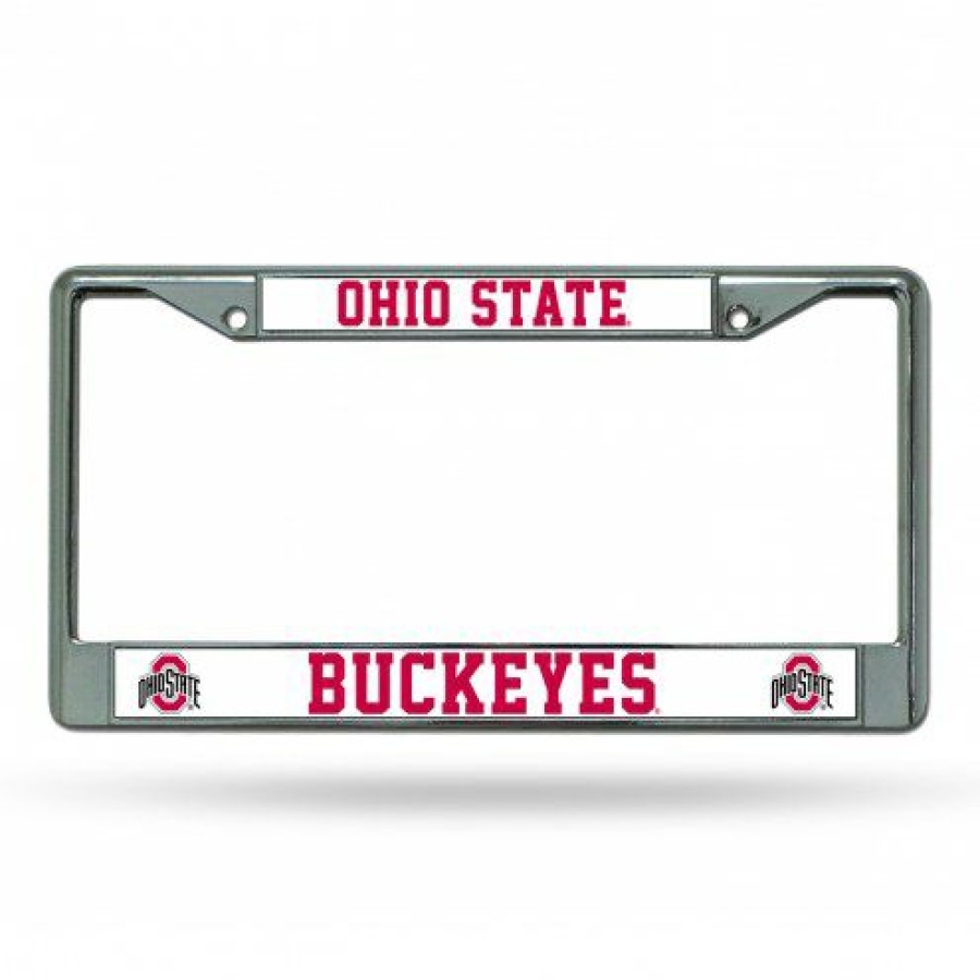 Car Accessories * | Discount Ohio State Buckeyes College Chrome License Plate Frame