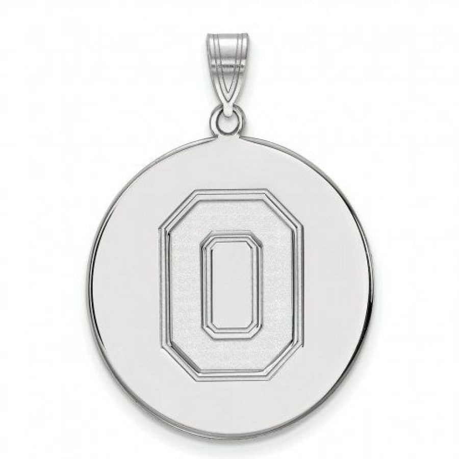 Watches & Jewelry * | Discount Ohio State Buckeyes Sterling Silver Extra Large Disc Pendant