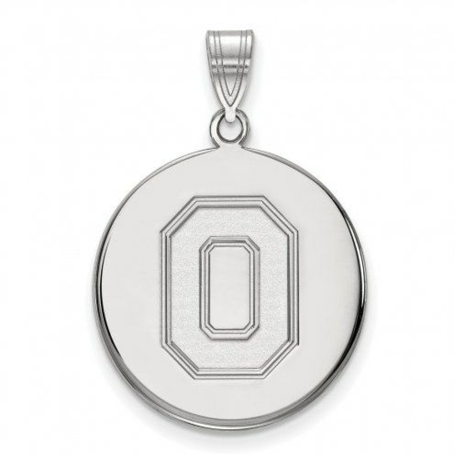 Watches & Jewelry * | Discount Ohio State Buckeyes Sterling Silver Large Disc Pendant