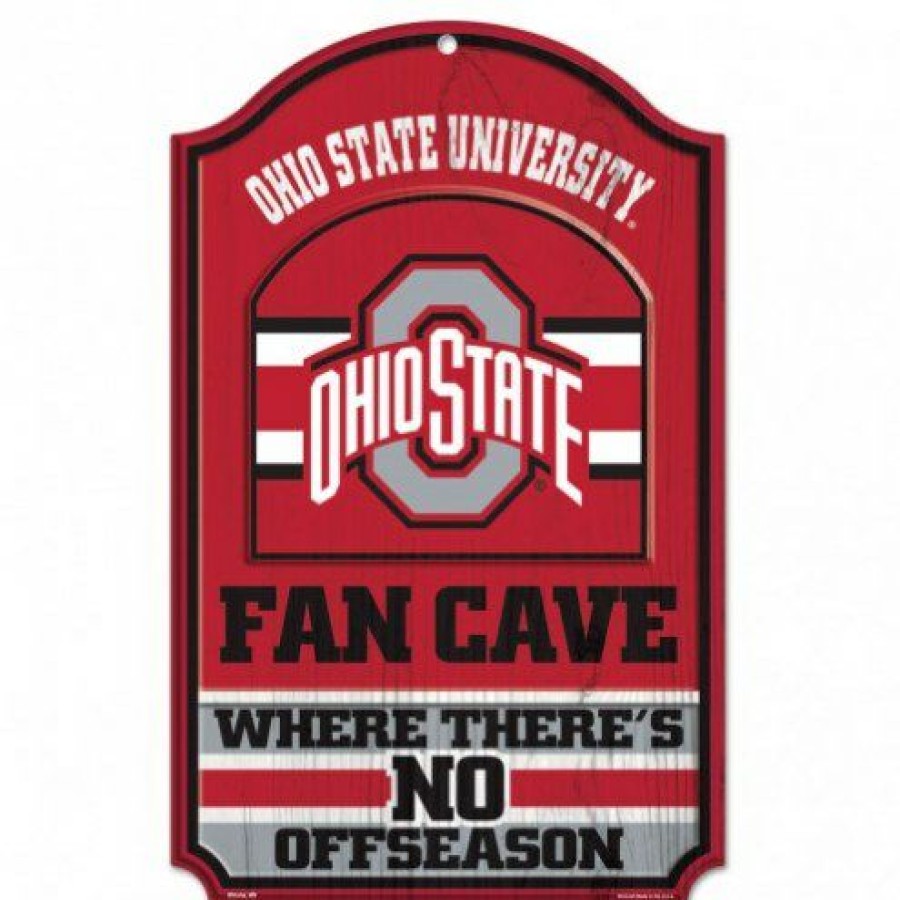 Home & Office Decor * | Discount Ohio State Buckeyes Fan Cave Wood Sign