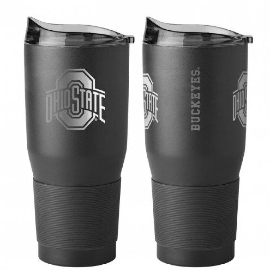 Kitchen & Bar Accessories * | Discount Ohio State Buckeyes 30 Oz. Etch Black Powder Coat Tumbler