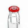 Game Room & Fan Cave * | Discount Ohio State Buckeyes Chrome Swivel Barstool With Ribbed Accent Ring