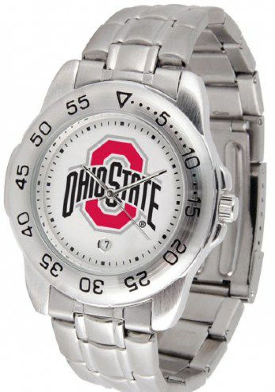 Watches & Jewelry * | Discount Ohio State Buckeyes Sport Steel Men'S Watch