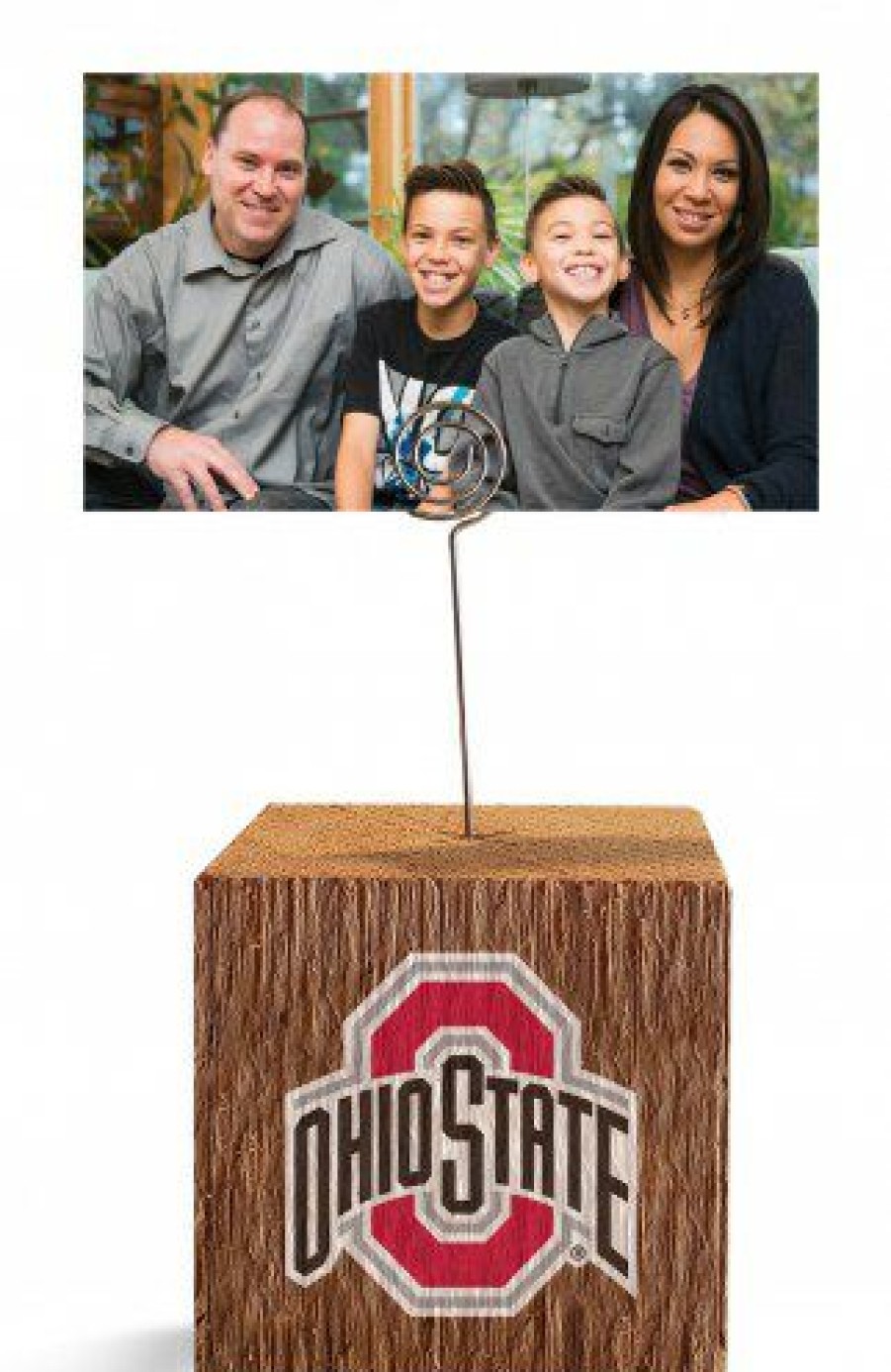 Home & Office Decor * | Discount Ohio State Buckeyes Block Spiral Photo Holder