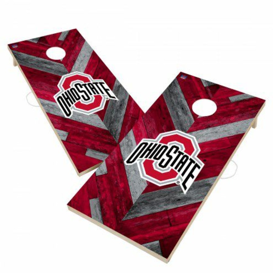 Tailgating & Stadium Gear * | Discount Ohio State Buckeyes Herringbone Cornhole Game Set