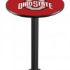 Game Room & Fan Cave * | Discount Ohio State Buckeyes Black Wrinkle Pub Table With Square Base