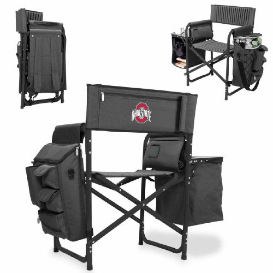 Tailgating & Stadium Gear * | Discount Ohio State Buckeyes Gray/Black Fusion Folding Chair