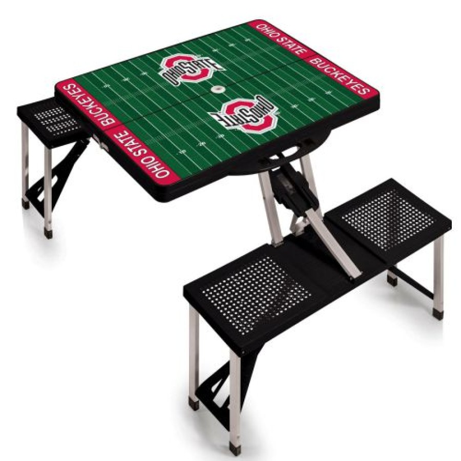 Tailgating & Stadium Gear * | Discount Ohio State Buckeyes Ncaa Black Sports Folding Picnic Table