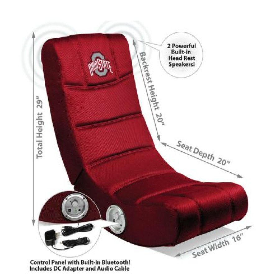 Game Room & Fan Cave * | Discount Ohio State Buckeyes Bluetooth Gaming Chair