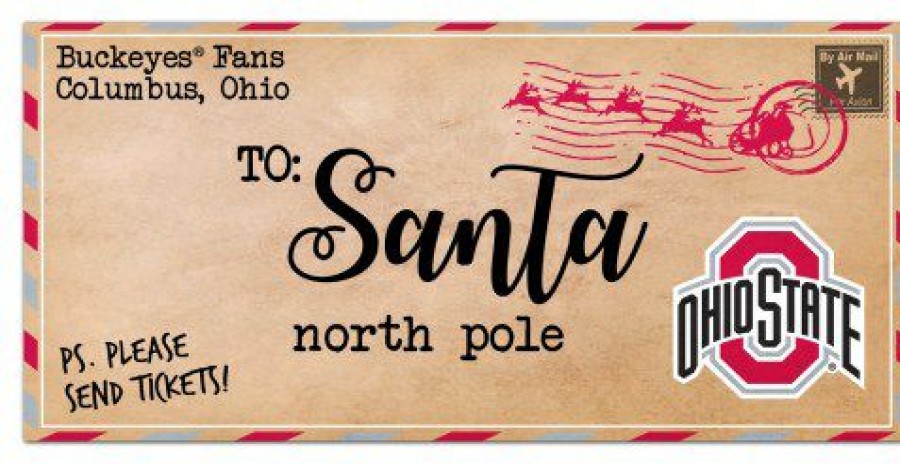 Home & Office Decor * | Discount Ohio State Buckeyes 6 X 12 To Santa Sign